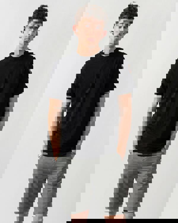 studio shot of a model wearing a Parajumpers Shispare Mens T-Shirt in Black 541