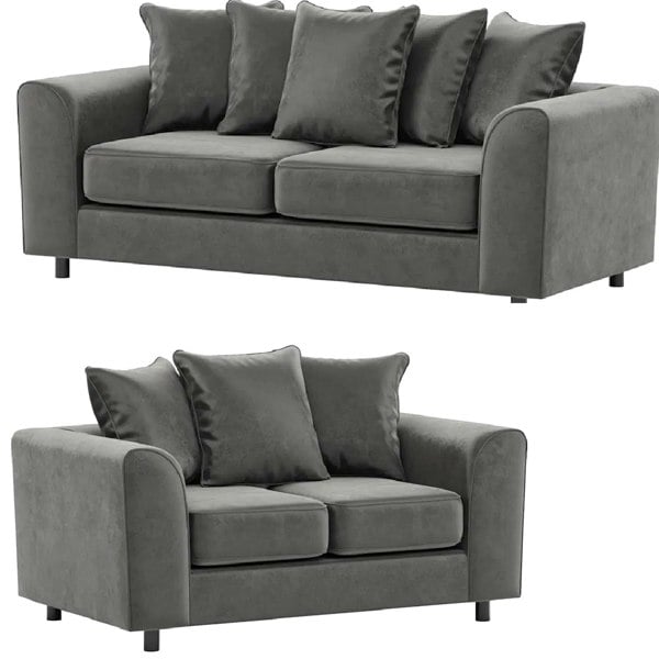 Furnishings For Less Brooklyn Full Foam Plush Velvet Sofa Suite