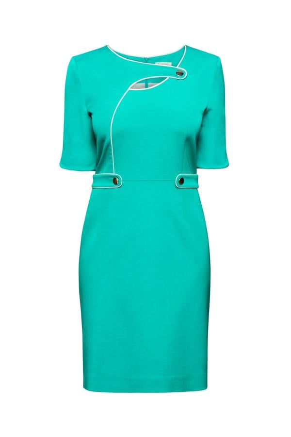 Rumour London Francesca green dress with keyhole tab neckline