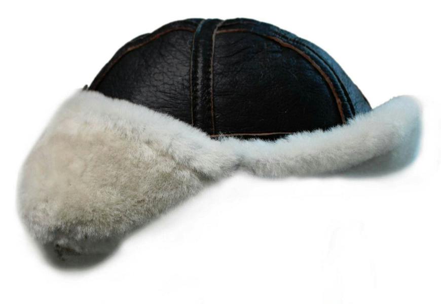 Infinity Leather Mens RAF Aviator Sheepskin B-55 Trapper Hat