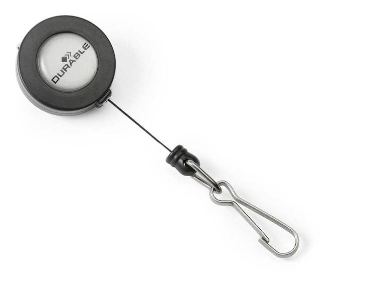 Durable Secure Retractable Clip Badge Reel for ID Cards & Keys | 10 Pack | Black