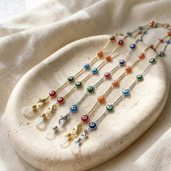 The Colourful Aura Colourful Evil Eyeglass Chain And Reading Glass Detachable Chain Holder