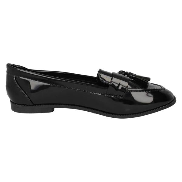 Spot On Ladies Spot On Tassel Trim Wide Fit Slip On Shoes F80560