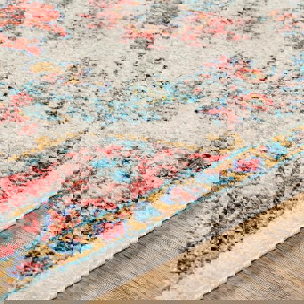 Livabliss Murat-Vintage Red Yellow Blue Traditional Boho Rug