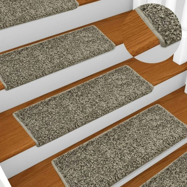 Berkfield Stair Mats 10 pcs 65x21x4 cm Grey