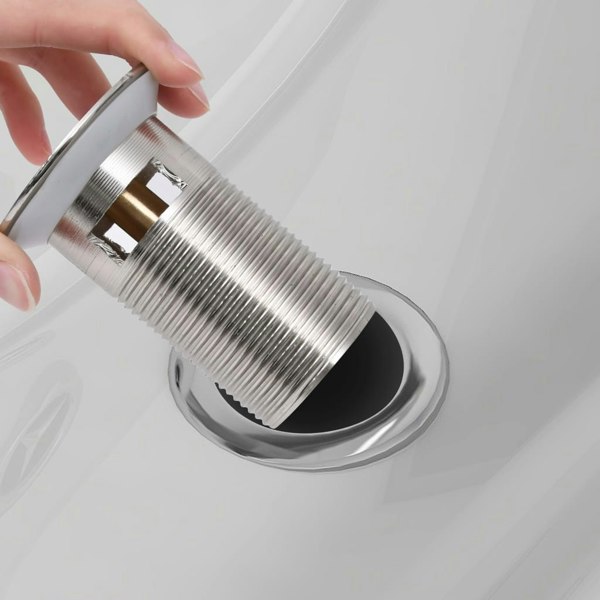 Berkfield Push Drain with Overflow Function Silver 6.4x6.4x9.1 cm