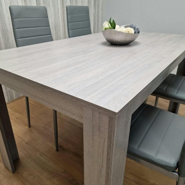Kosy Koala Modern Grey Rectangle Dining Table Set With 4 Grey Chairs Dining Room Furniture
