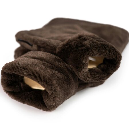 CosyPanda Little and Large Chocolate Faux Fur Hot Water Bottle Gift Set
