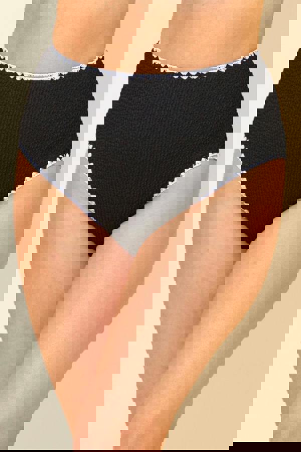 Whipstitch Textured High Waist Bikini Brief