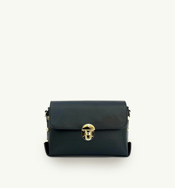 Apatchy London The Bloxsome Leather Crossbody Bag - Black