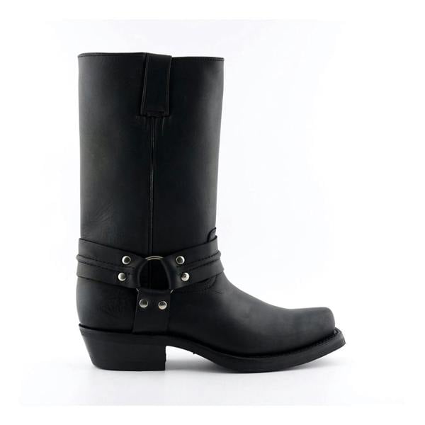 Grinders Unisex Black Western High Leather Boots- Renegade Hi