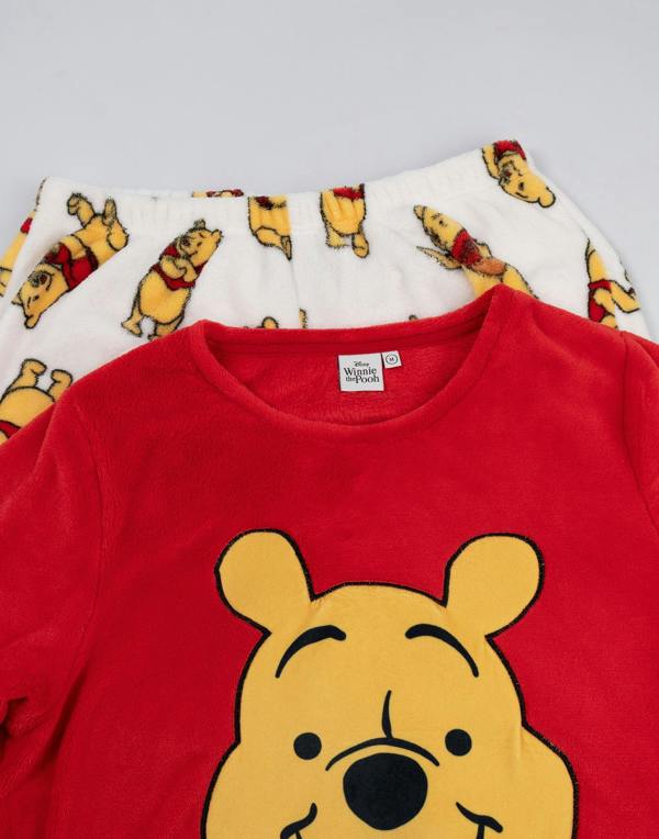 Winnie the Pooh Womens Red Bear Long Sleeve Long Leg Pyjama Set