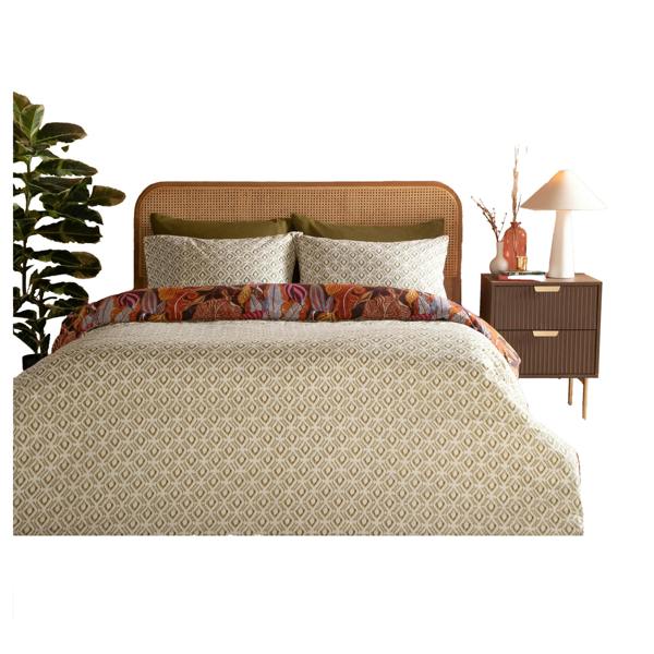 Furn Ultimate Reversible Velvet Printed Duvet Cover Set - Copper - 