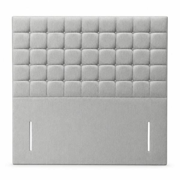 Great British Beds Small Cube Headboard - Silver Plush