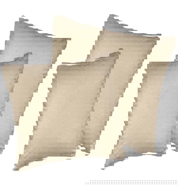 Enhanced Living Pair of Soft Velvet Double Sided Zip Opening Piped Edge Cushion Covers - Cases Only