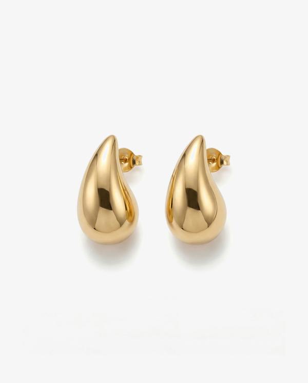 Elk & Bloom Small Chubby 14K Gold Teardrop Drop Studs