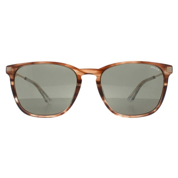 Police Sunglasses SPLD47 Code 4 09N3 Shiny Striped Brown Green
