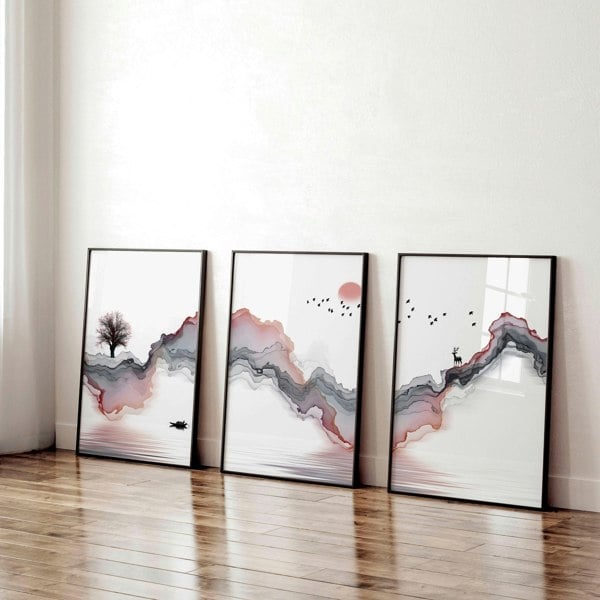 Prints for offices | set of 3 framed wall art