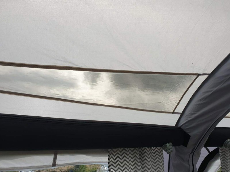 An image of the beams on the inside of the View 420 Caravan Inflatable Porch Awning With Porch Extension from OLPRO.