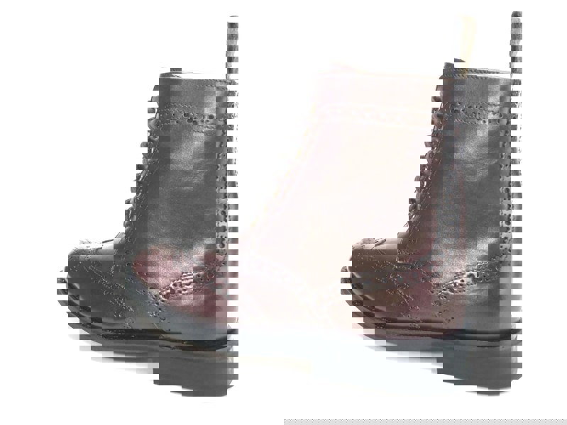 Frank James Benchgrade Cotswold Leather Welted Lace Up Brogue Rubber Sole Dealer Boots