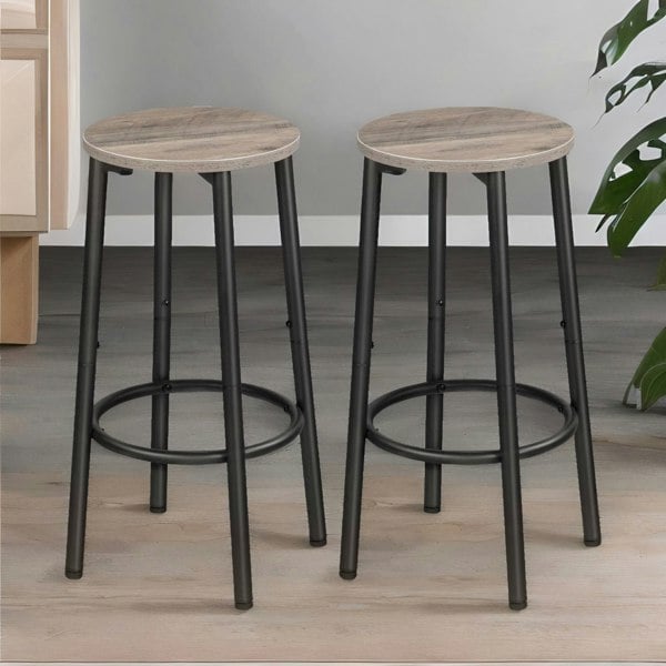 Rafaelo Mobilia Set of 2 Bar Stools Greige