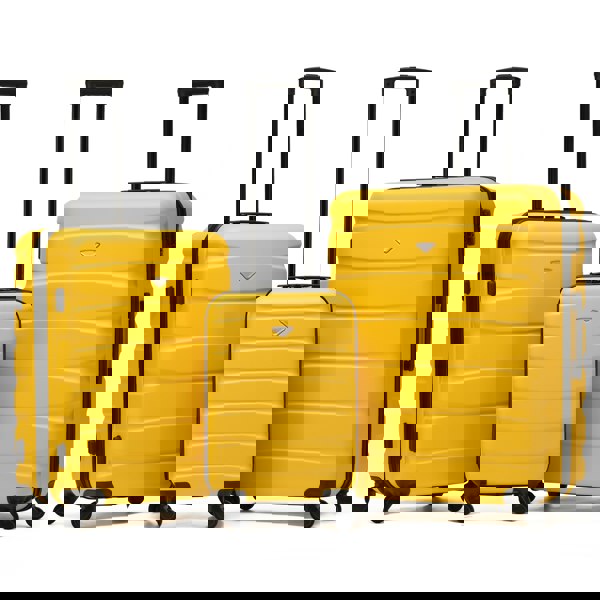 Flight Knight Set of 3 Hard Shell Suitcase Cabin & Check in Cases with TSA Lock