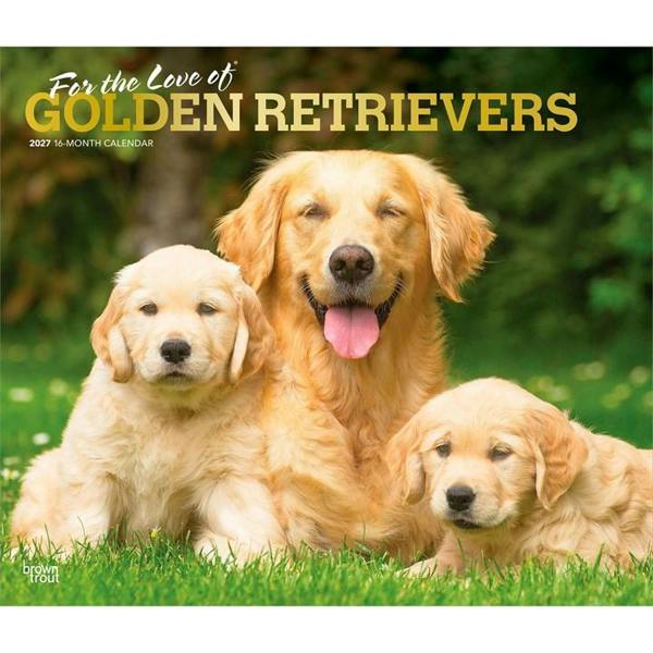 For The Love Of Golden Retrievers Deluxe Calendar 2027, Deluxe Calendars, Month To View, Dogs, Gift