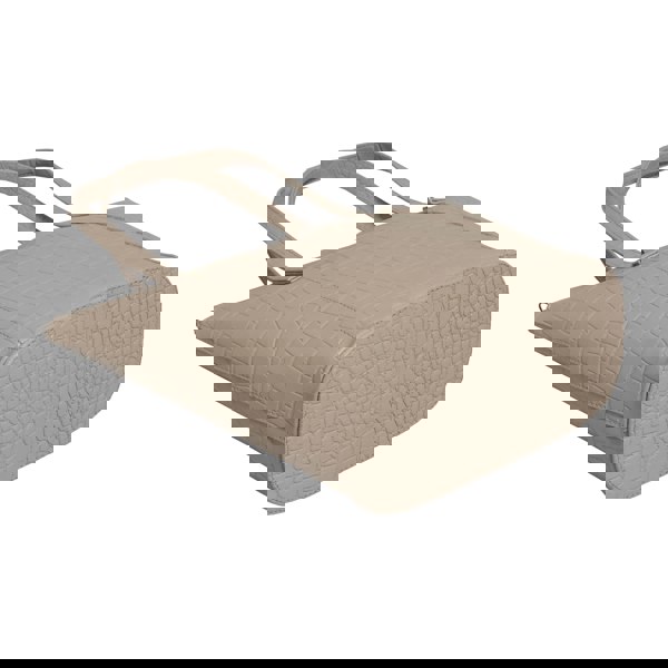 Assots London 'MELANIE' Nude Croc Real Leather Unlined Bucket Bag