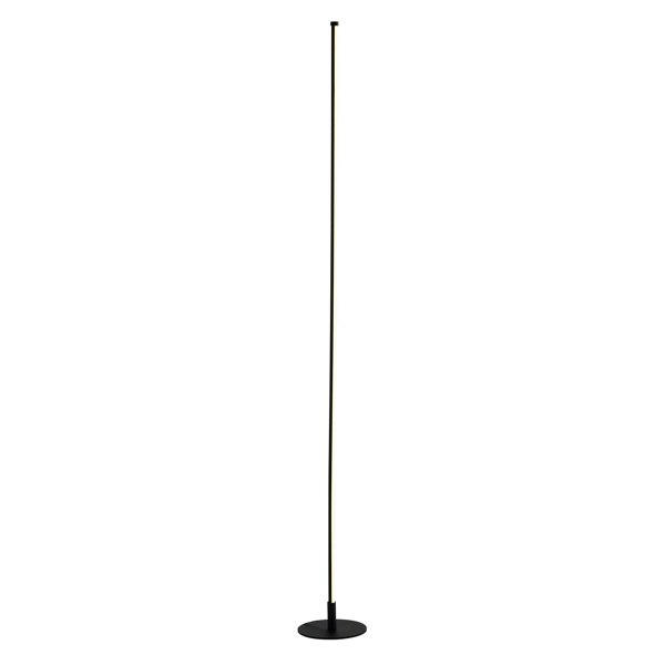 Modern Sleek Stick Style LED Standard Floor Lamp in Matt Black with Foot Dimmer Image 2