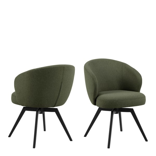 Furniture To Go Darlene Dining Chair with Armrest and Swivel Function in Green