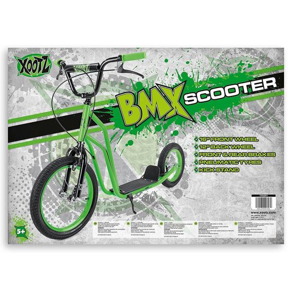 Xootz Kids Steel BMX Scooter w/ Calliper Brakes, 16" Wheels - Green