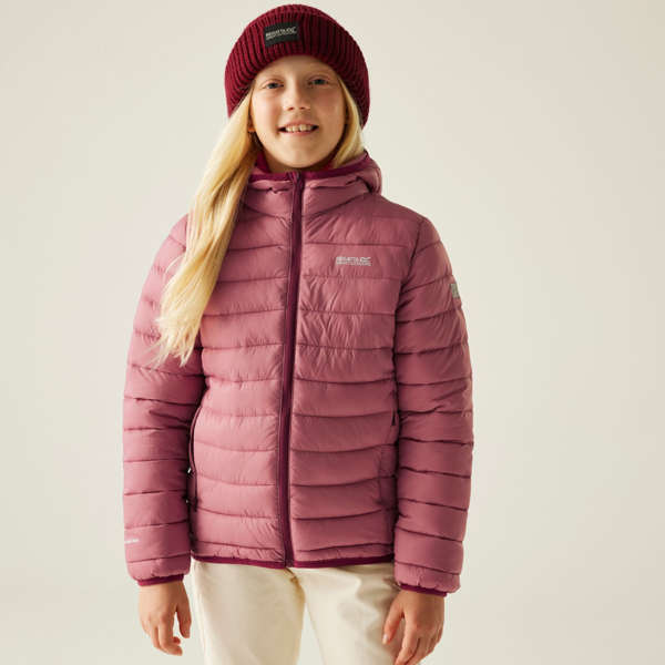 Regatta Kids Marizion Hooded Padded Jacket - Dark Pimento/Dusty Rose