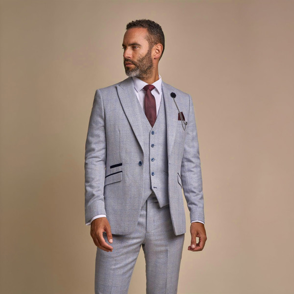 Caridi Sky Three Piece Suit Front