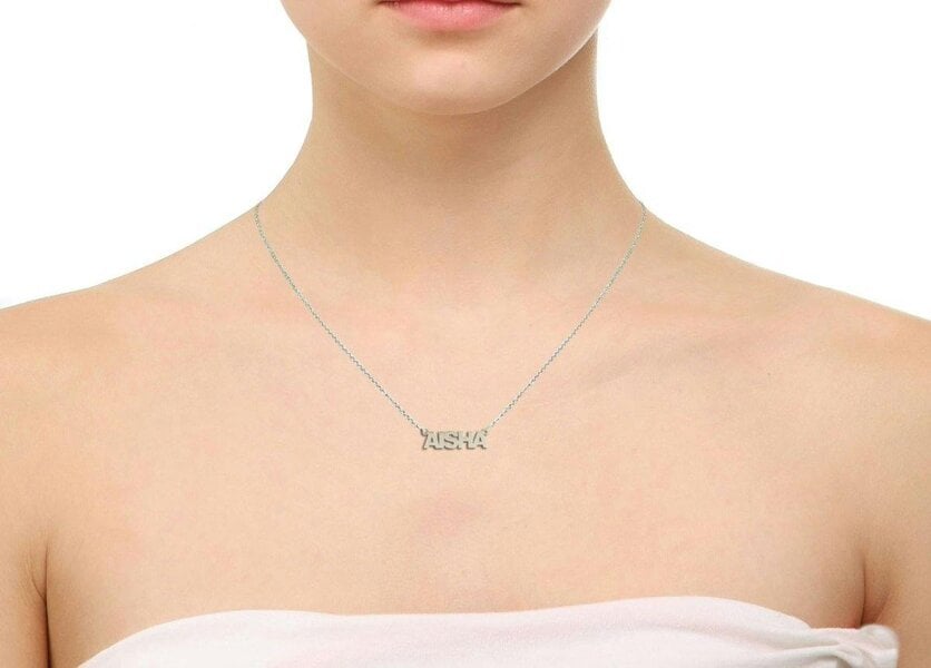 Christopher James of London Sterling Silver Block Style Personalised Name Necklace