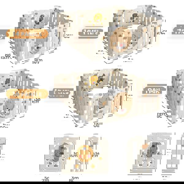 Dekko Kids Playpen Baby Safety Gate Toddler Play Game Toy Foldable Panels