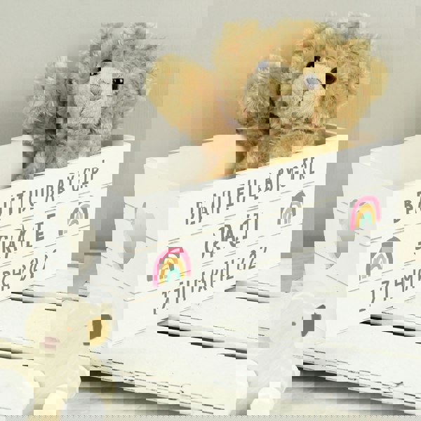 Personalised Memento Company Personalised Rainbow White Wooden Crate