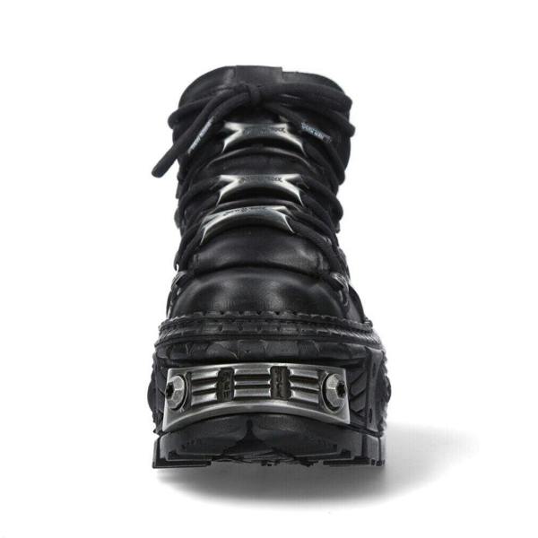 New Rock Leather Platform Ankle Boots-WALL106-S10