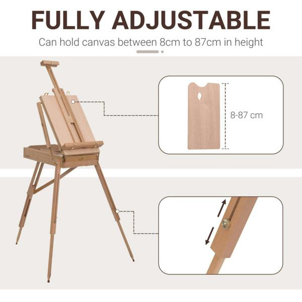 Dyzi Wooden Tripod Art Easel Folding Adjustable Drawing Workstation