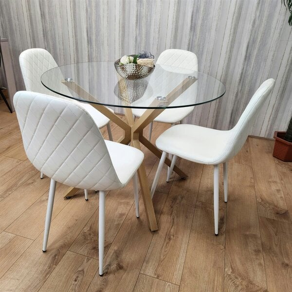 Kosy Koala Forest Round Glass Table + 4 white gem
