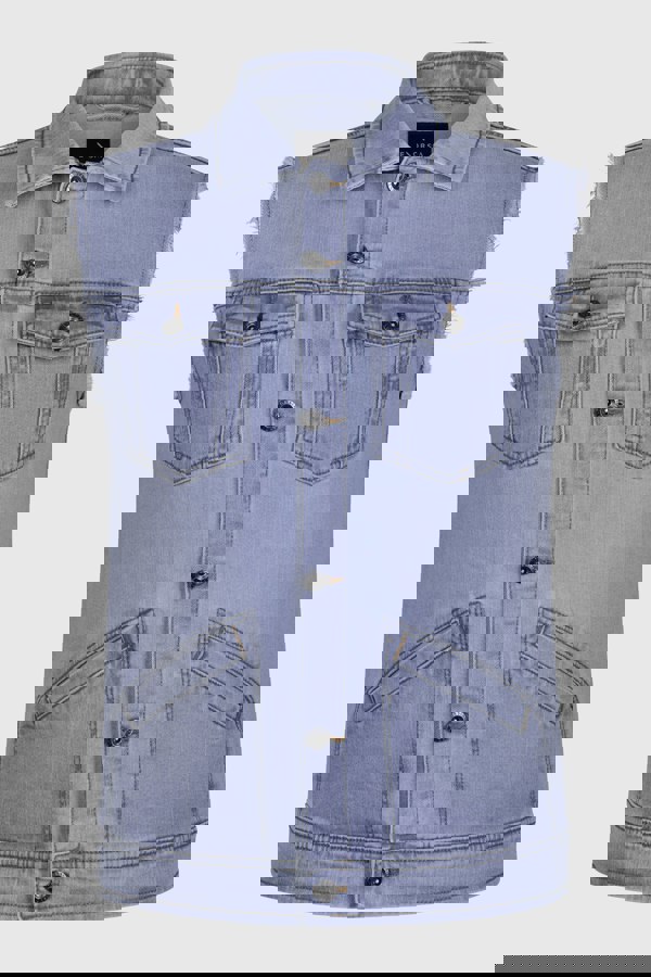 Men's Regular Fit Stretch Denim Sleeveless Jacket Light Blue Colour Enorsia UK