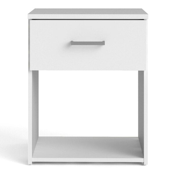 Wyld Haus Munich White Wooden Bedside Table 1 Drawer