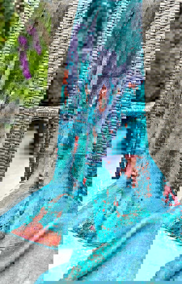 Alie Street London Azra Woven Scarf Aquatic Ombre