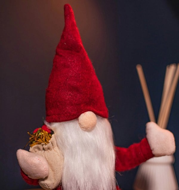 Samuel Alexander 28cm Battery Operated Musical Walking Christmas Gonk Decoration in Red