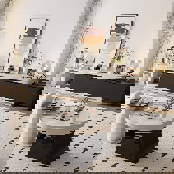 Bess Coffee Table, White & Black-Rit Concept-Rit Concept