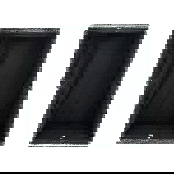 JVL Metro Foldable Fabric Storage Cube with Lid for Home Organisation, Black