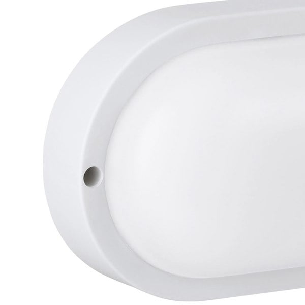 EGLO Basic Boschetto-E Oval White Plastic Eco-Friendly Outdoor Wall/Ceiling Light, (L) 20.5cm