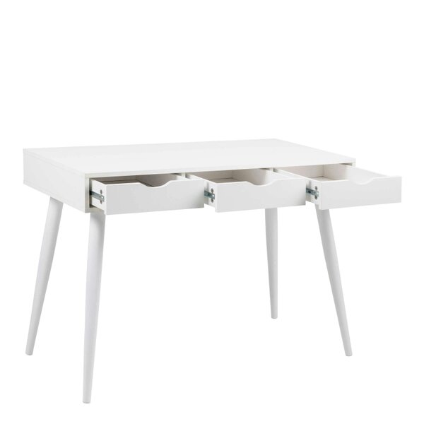 Wyld Haus Dresden White Wooden Office Desk 3 Drawers