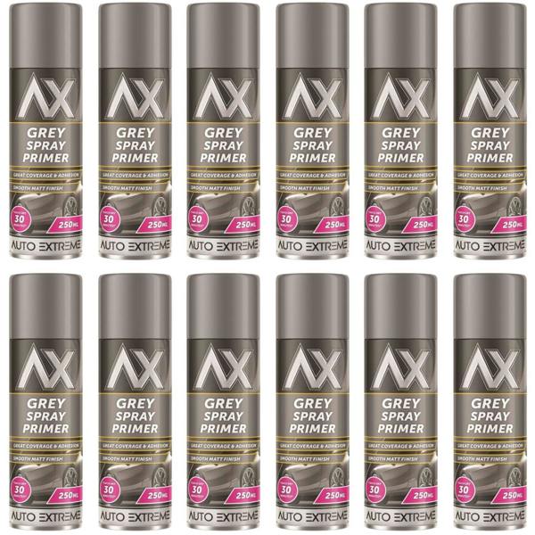 Auto Extreme 12X Auto Extreme Grey Primer Spray Paint 250ml