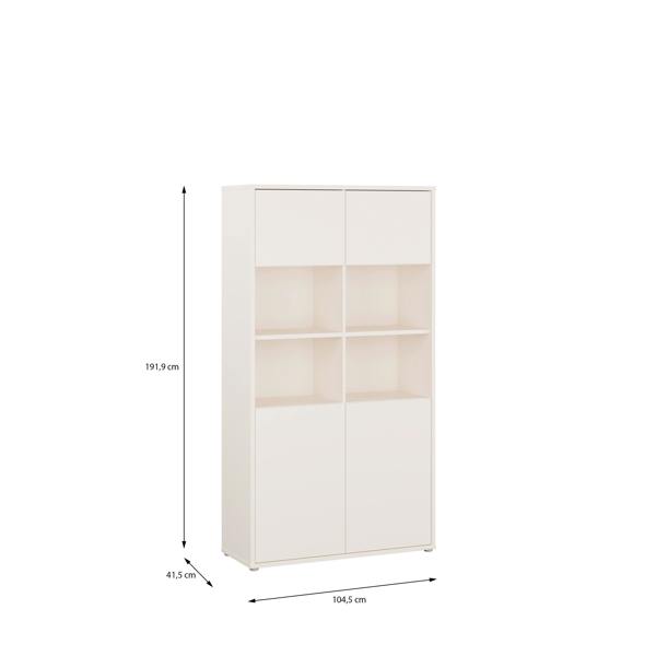 Furniture To Go Alice Springs Wide Storage Cabinet 4 Doors Push-to-Open & 2 Central Shelves Sand
