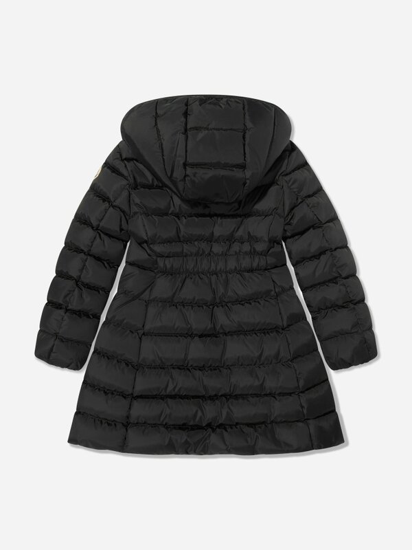Moncler Enfant Girls Down Padded Charpal Long Coat in Black